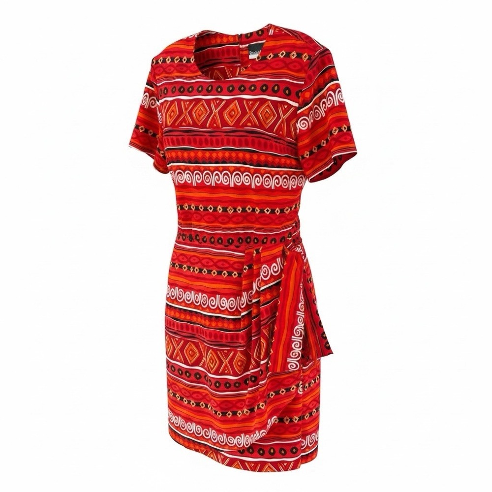 Vintage Radcliffe by Sag Harbor Aztec Fit & Flare Dress Orange Size 12 Petite